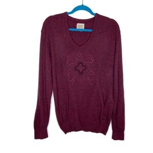 Furst Of A Kind Maroon Marled Pullover Sweater